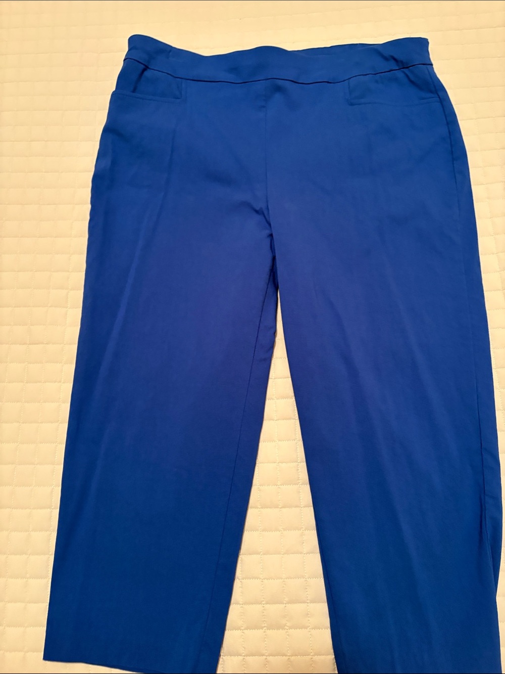 Chico's Cropped Straight-Leg Pants in Bright Blue